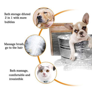 2 in 1 Pet Dog Bath Brush Comb Pet SPA Massage Brush Silicone Dogs Cats Shower Hair Grooming Cmob Dog Cleaning Tool Pet Supplies