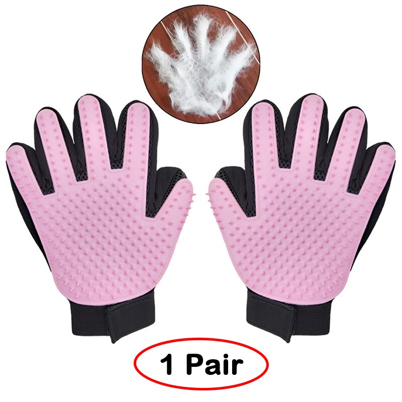 259 Massage Tips Pet Grooming Glove Cat Dog Comb Tool Pet Hair Remover Brush Gentle Silicone Deshedding Brush For Animals 1 Pair