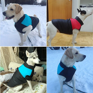 6XL 7XL Winter Warm Dog Clothes Waterproof Pet Padded Vest Zipper Jacket Coat For Large Dogs Labrador Husky