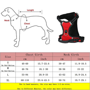 Big Dog Harness Breathable No Pull Small Medium Large Dog Vest Adjustbale Matching Leash Collar Reflective Pet Training Supplies