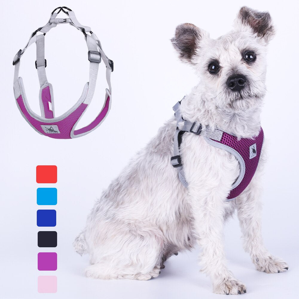 Breathable Mesh Dog Harness Vest For Small Medium Dogs Reflective Puppy Cat Harness Pug Chihuahua French Bulldog Pet Supplies