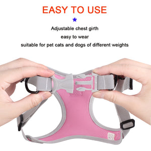 Breathable Mesh Dog Harness Vest For Small Medium Dogs Reflective Puppy Cat Harness Pug Chihuahua French Bulldog Pet Supplies