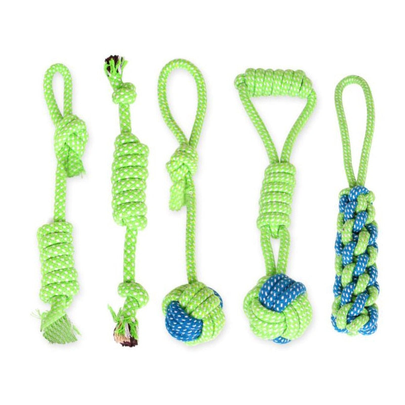 Cotton Rope Toy Bite Resistant Dog Chew Toys For Small Dogs Teeth Cleaning Puppy Knot Ball Dog Toy Pet Accessories Chihuahua Pug