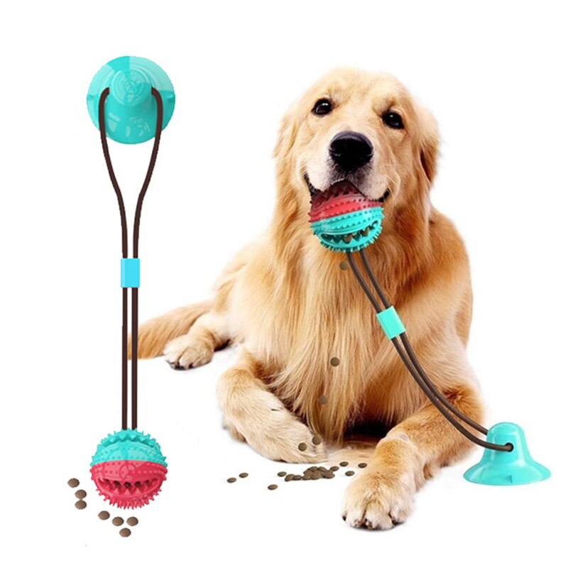 Dog Bite Toy with Suction Cup Doggy Pull Ball Multifunction Pet Molar Chew Toy Durable Dog Tug Rope Ball Toys Dog Accessories