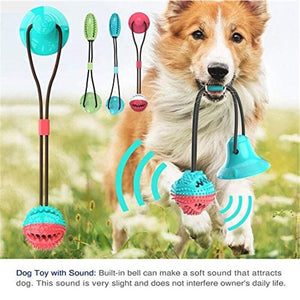 Dog Bite Toy with Suction Cup Doggy Pull Ball Multifunction Pet Molar Chew Toy Durable Dog Tug Rope Ball Toys Dog Accessories