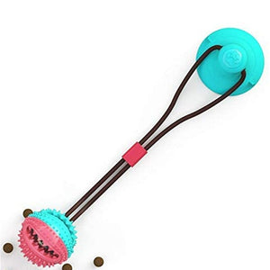 Dog Bite Toy with Suction Cup Doggy Pull Ball Multifunction Pet Molar Chew Toy Durable Dog Tug Rope Ball Toys Dog Accessories