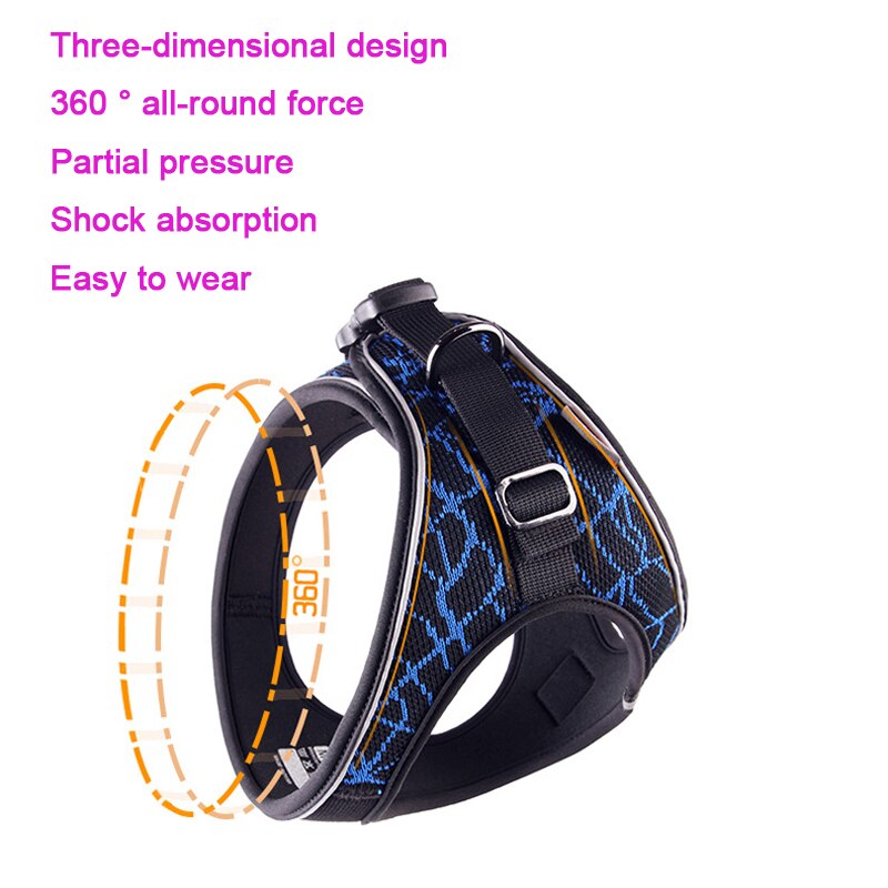 Dog Harness For Small Medium Dogs No Pull Adjustable Reflective Pet Vest Collar Dog Jogging Mesh Clothes Puppy Cat Harness Strap