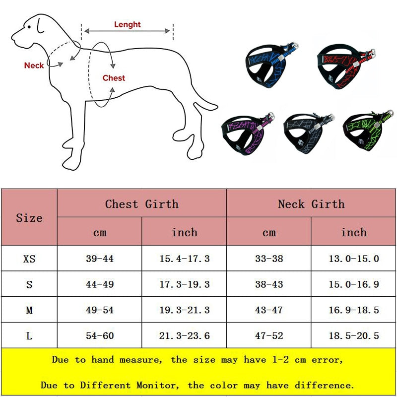 Dog Pet Harness Collar For Large Medium Small Dog Accessories Pet Dog Leads Chest Straps Comfortable Harnesses Vest Pet Supplies