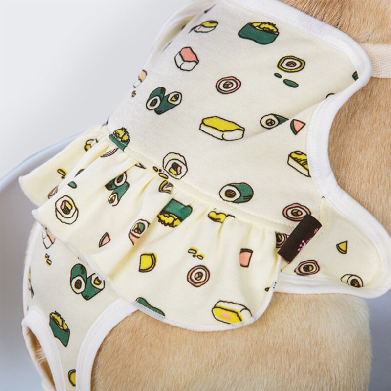 Female Dog Physiological Pants Diaper Cartoon Print Cotton Dog Shorts For French Bulldog Pug Underwear Corgi Briefs Pet Products