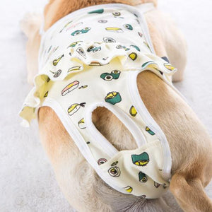 Female Dog Physiological Pants Diaper Cartoon Print Cotton Dog Shorts For French Bulldog Pug Underwear Corgi Briefs Pet Products