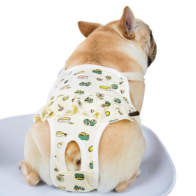 Female Dog Physiological Pants Diaper Cartoon Print Cotton Dog Shorts For French Bulldog Pug Underwear Corgi Briefs Pet Products