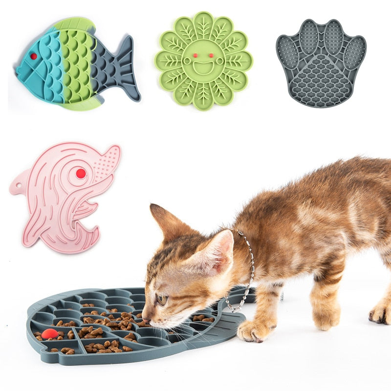 Fish Shape Silicone Bowl Dog Lick Mat Slow Feeding Food Bowl For Small Medium Dogs Puppy Cat Treat Feeder Dispenser Pet Supplies