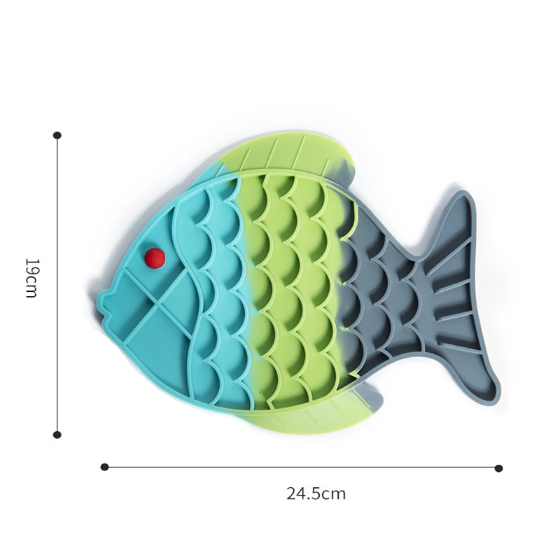 Fish Shape Silicone Bowl Dog Lick Mat Slow Feeding Food Bowl For Small Medium Dogs Puppy Cat Treat Feeder Dispenser Pet Supplies