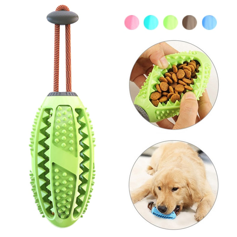 Interactive Dog Toy Food Dispenser Ball Dog Chew Toys Dog Toothbrush Pet Molar Tooth Cleaning Supplies Doggy Puppy Dental Care