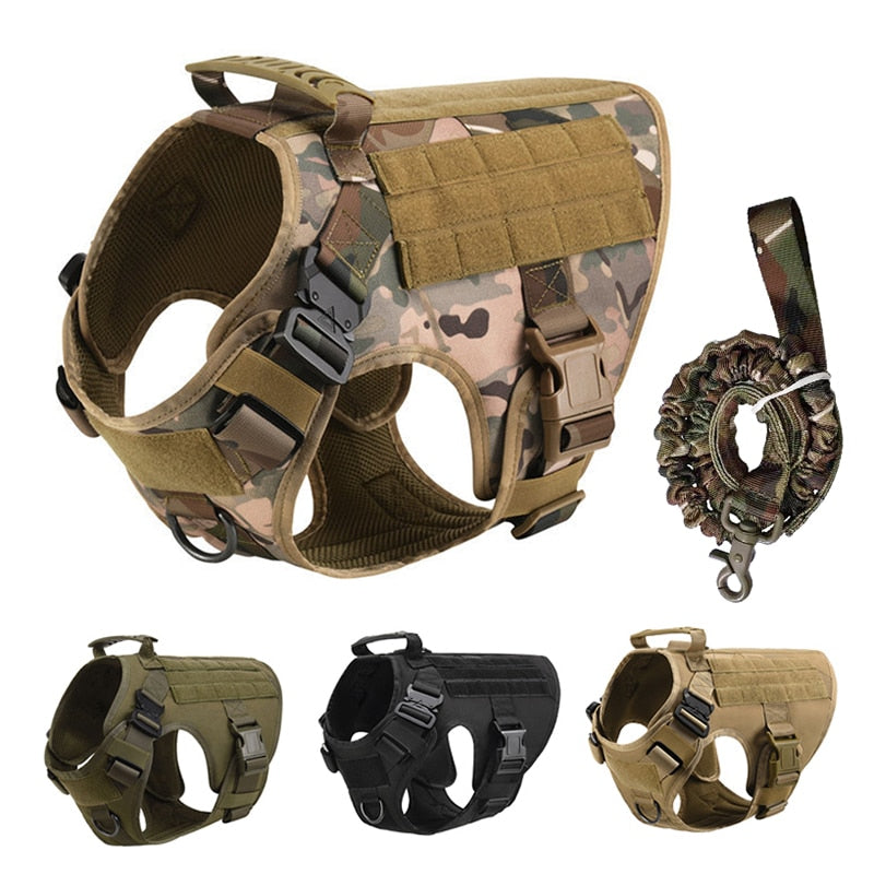 No Pull Harness For Large Dogs Military Tactical Dog Harness Vest German Shepherd Doberman Labrador Service Dog Training Product