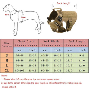 No Pull Harness For Large Dogs Military Tactical Dog Harness Vest German Shepherd Doberman Labrador Service Dog Training Product