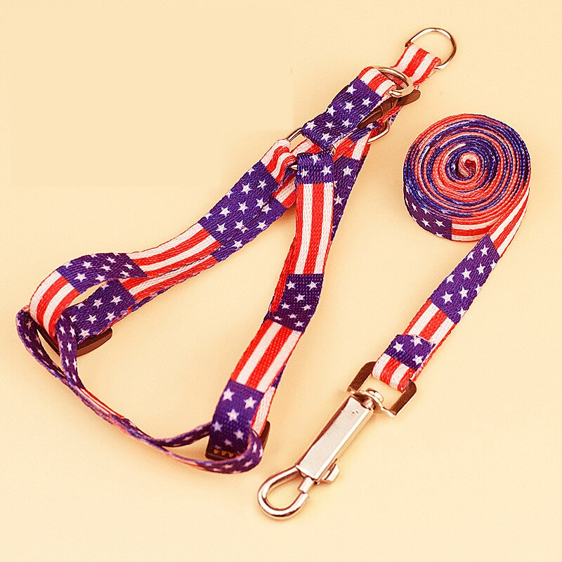 Pet Dog Bone Printing Harness and Leash Set Summer Chihuahua Fashion Harness for Small Dog Adjustable Walking Puppy Accessories