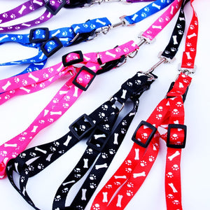 Pet Dog Bone Printing Harness and Leash Set Summer Chihuahua Fashion Harness for Small Dog Adjustable Walking Puppy Accessories