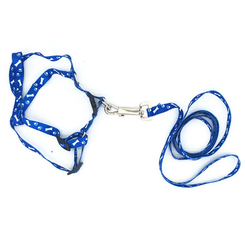 Pet Dog Bone Printing Harness and Leash Set Summer Chihuahua Fashion Harness for Small Dog Adjustable Walking Puppy Accessories