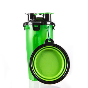 Portable Dog Water and Food Bottle with Folding Silicone Pet Bowl Outdoor Dog Feeder Travel Dogs Cats Water Bottle Feeding Bowls