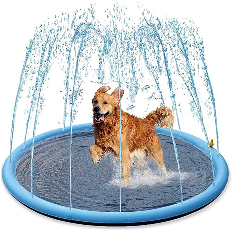 Smmer Dog Toy Splash Sprinkler Pad for Dogs Thicken Pet Pool Interactive Outdoor Play Water Mat Toys for Dogs Cats and Children