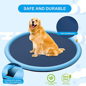 Smmer Dog Toy Splash Sprinkler Pad for Dogs Thicken Pet Pool Interactive Outdoor Play Water Mat Toys for Dogs Cats and Children