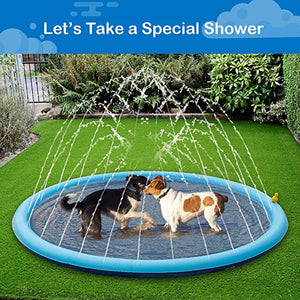 Smmer Dog Toy Splash Sprinkler Pad for Dogs Thicken Pet Pool Interactive Outdoor Play Water Mat Toys for Dogs Cats and Children