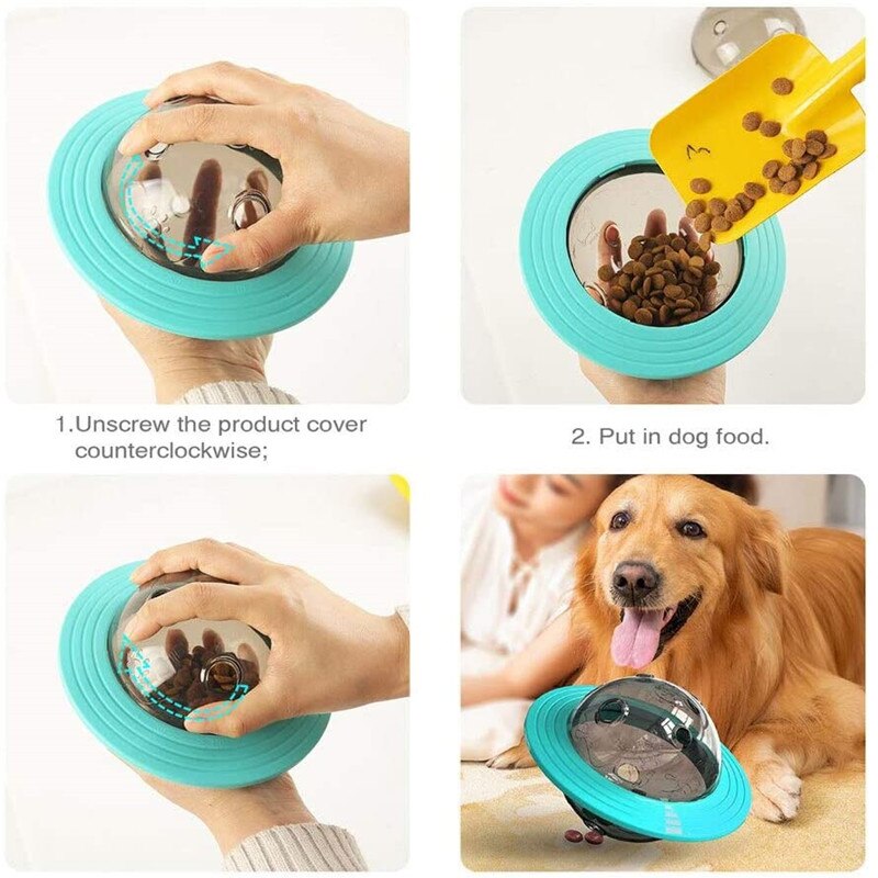 UFO Dog Toy Interactive Flying Discs IQ Treat Ball Pet Toys Food Ball Food Dispenser For Small Large Dogs Puppy Cat Supplies